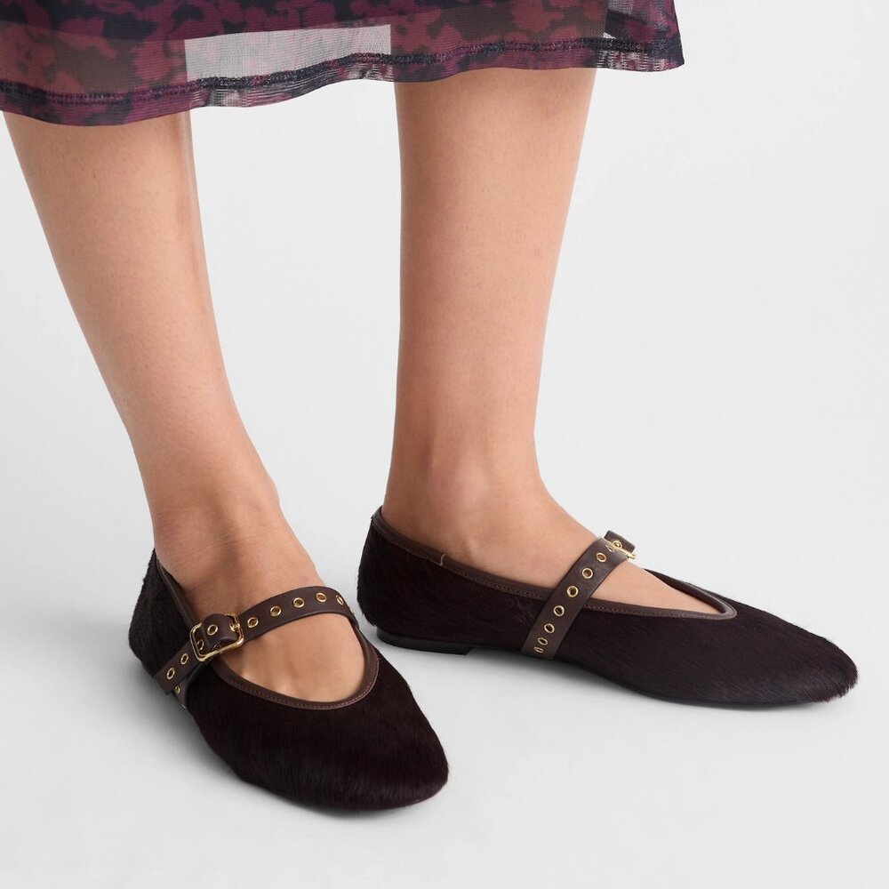 Madewell The Remy Mary Jane Flat in Chocolate Raisin, Size 8 - Picture 2 of 10